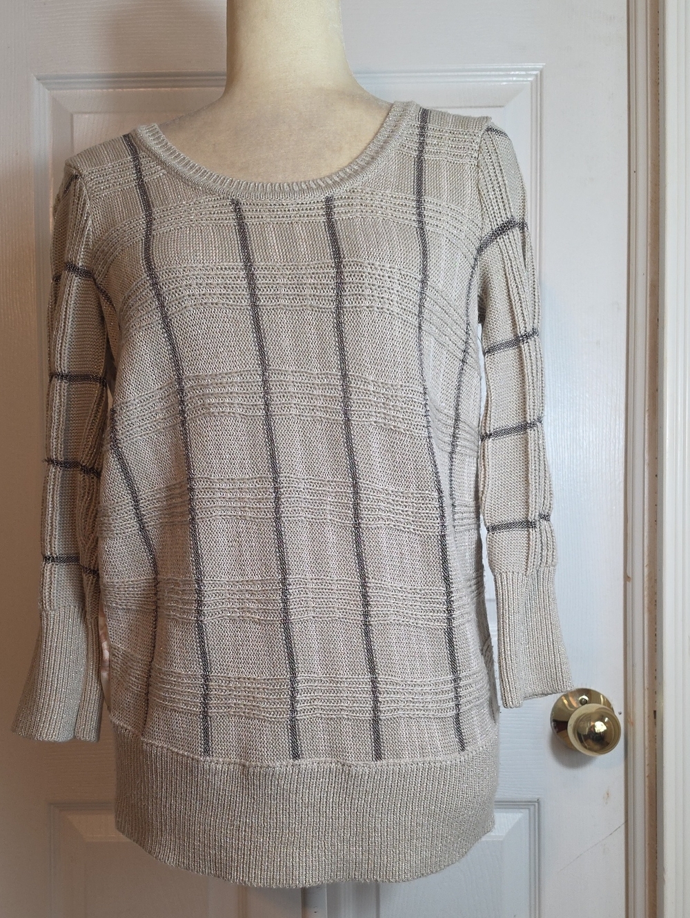 Vera Wang Mixed Fabrics Sweater